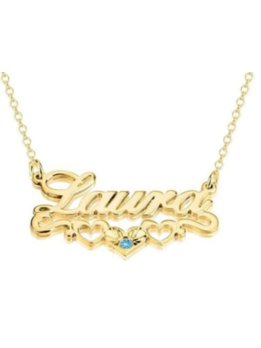 Heart Accent Birthstone Necklace