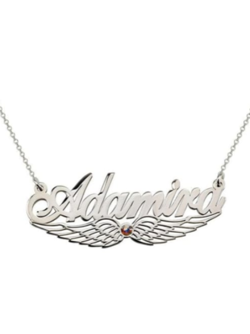 Angel Wing Birthstone Necklace