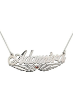 Angel Wing Birthstone Necklace
