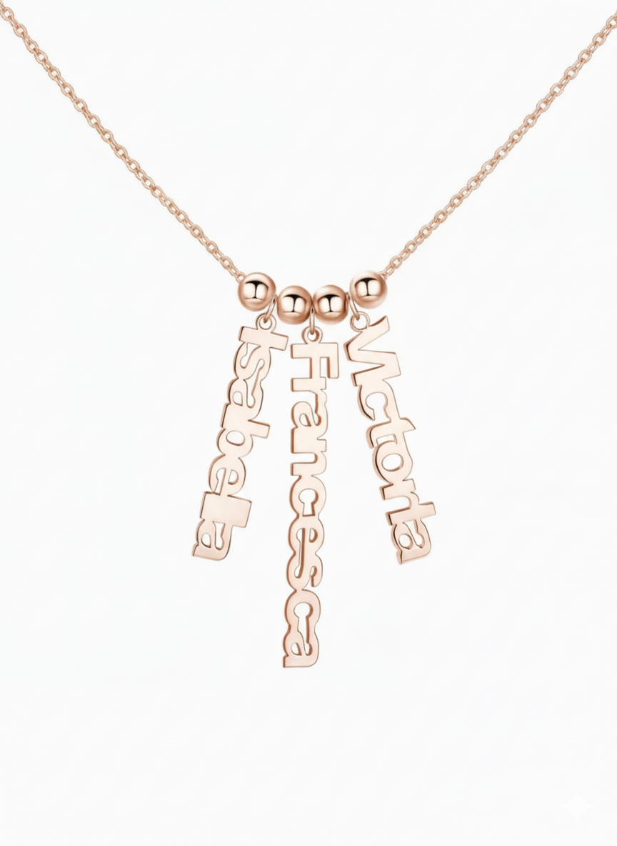 Triple Name Bar Necklace