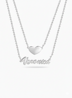 Layered Heart Name Necklace