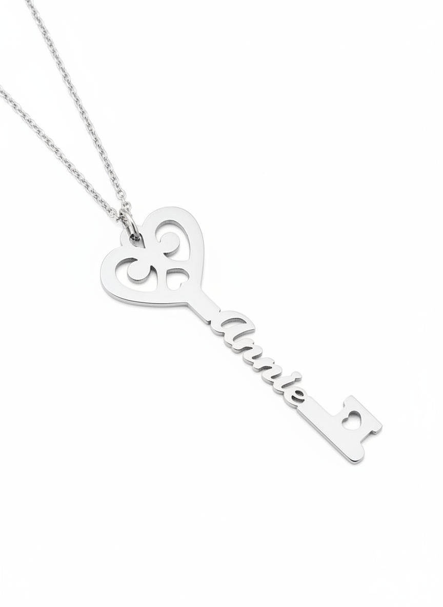 Key to My Heart Name Necklace