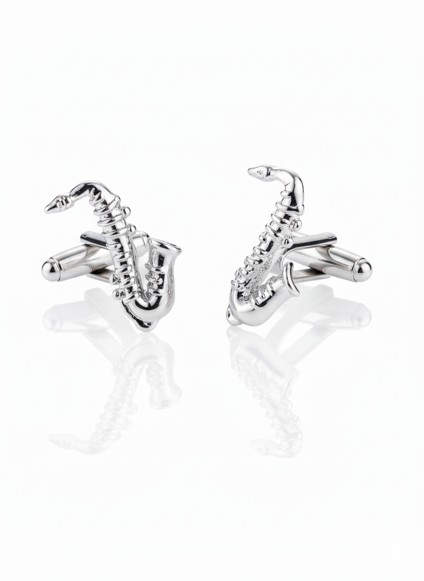 Jazz Saxophone Cufflinks (Set of 2 Pairs)