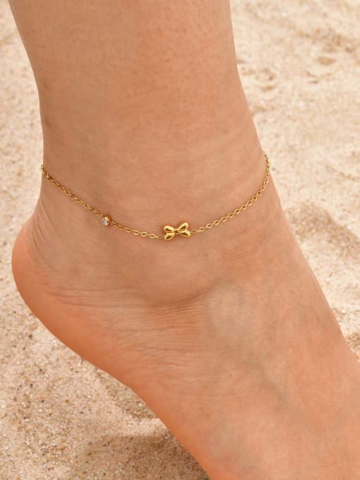 Dual Bowknot Anklet Set (2 Pieces)