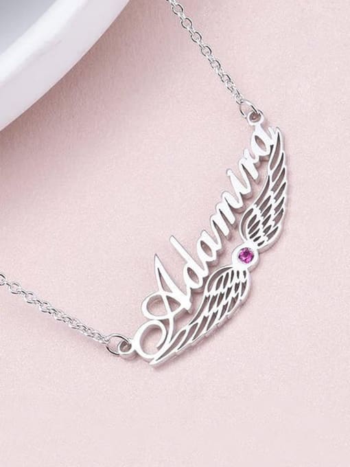 Angel Wing Birthstone Necklace