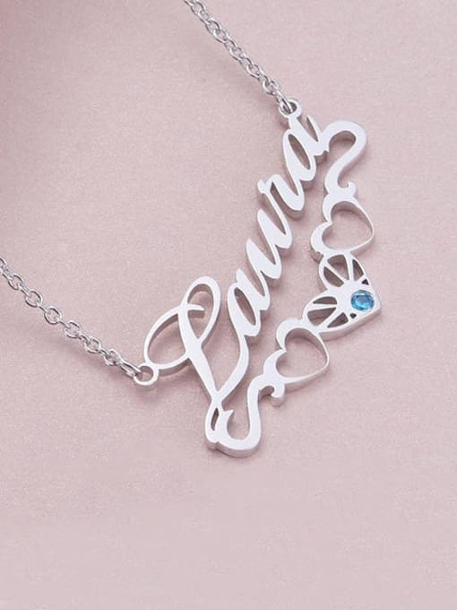 Heart Accent Birthstone Necklace