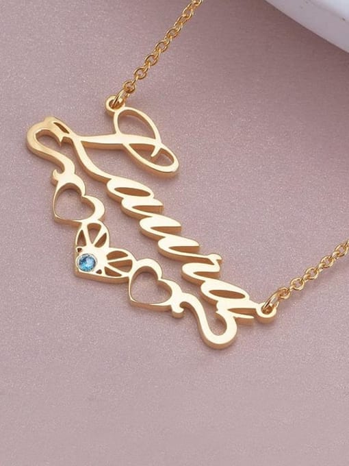 Heart Accent Birthstone Necklace