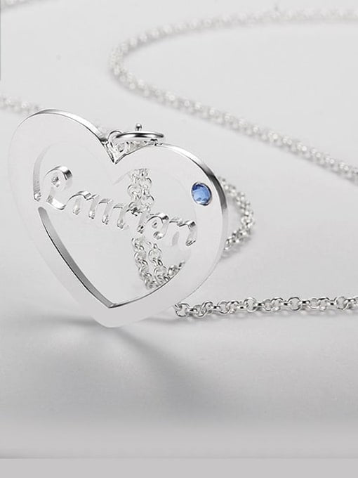 Birthstone Heart Name Necklace