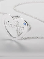 Birthstone Heart Name Necklace