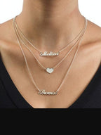 Layered Heart & Name Necklace