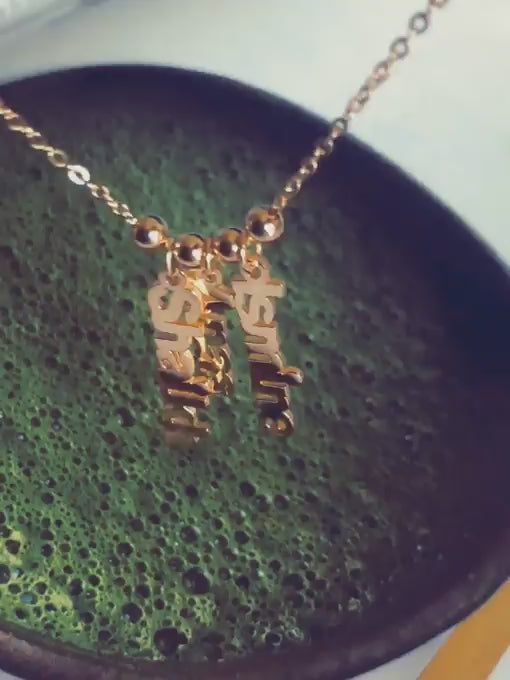 Triple Name Bar Necklace